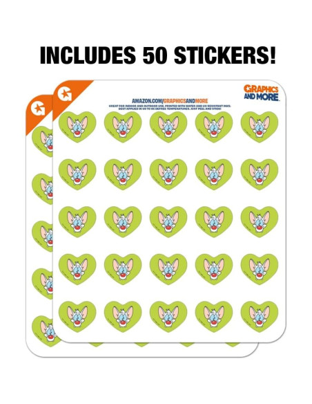 Pegatinas Corazón Pinky y El Cerebro - 50 Unidades Mate Pegatinas Corazón Pinky y El Cerebro - 50 Unidades Mate