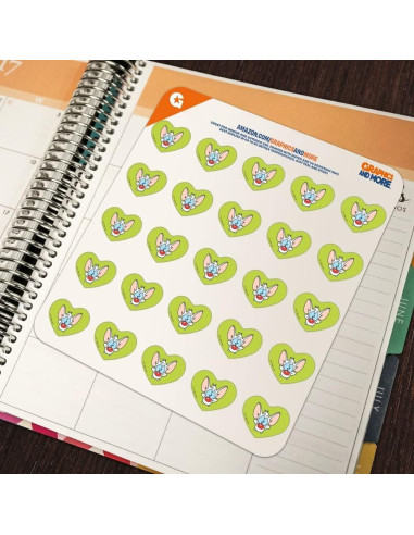 Pegatinas Corazón Pinky y El Cerebro - 50 Unidades Mate