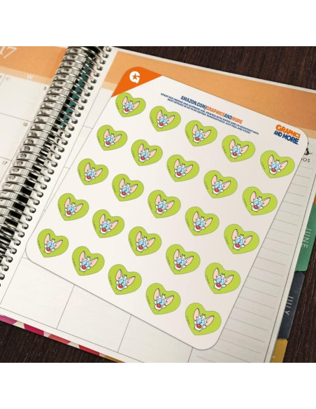 Pegatinas Corazón Pinky y El Cerebro - 50 Unidades Mate Pegatinas Corazón Pinky y El Cerebro - 50 Unidades Mate