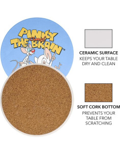 Set de 2 Posavasos Cerámicos Pinky y el Cerebro 9.9 cm 2