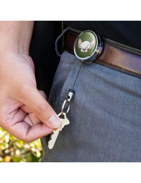 Soporte Retráctil Metal Pinky y el Cerebro para Insignia