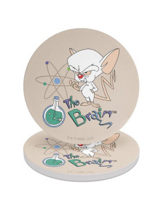 Set de 2 Posavasos Cerámicos Pinky y el Cerebro 9.9 cm