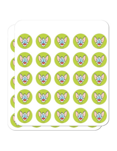 Pegatinas Transparentes Pinky y El Cerebro - 50 Unidades