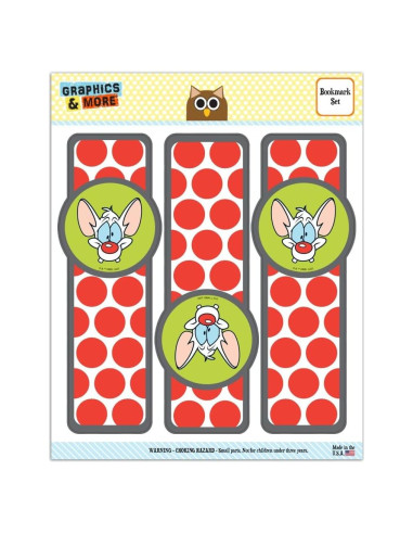 Conjunto de 3 Marcadores Laminados Pinky y El Cerebro