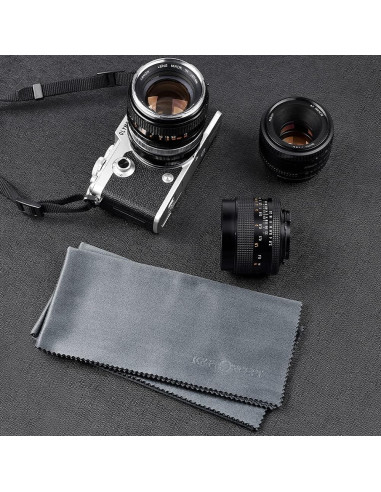 Paquete de 4 paños de microfibra K&F Concept 40x40 cm gris