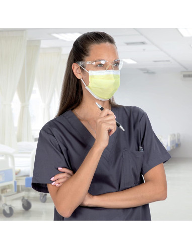 Máscara de Procedimiento Desechable Halyard Nivel 1 Amarilla