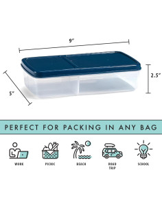 Fit & Fresh Caja Bento Marino 1.84L con 2 Paquetes de Hielo 2