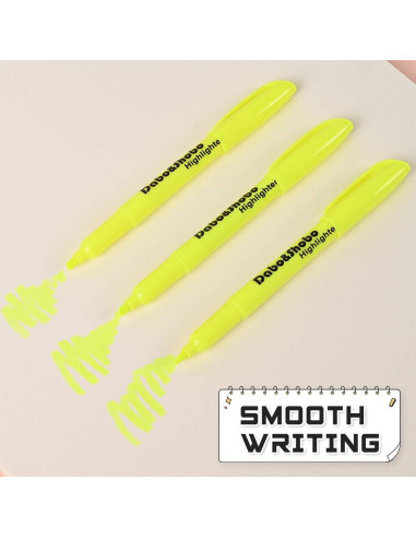 Marcadores Amarillos Dabo&Shobo - 60 Piezas Punta Biselada