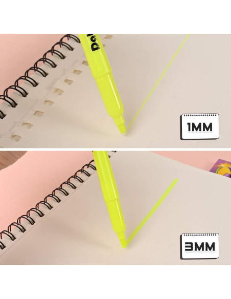 Marcadores Amarillos Dabo&Shobo - 60 Piezas Punta Biselada