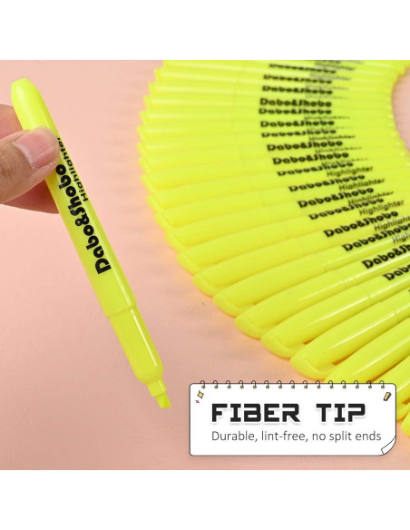Marcadores Amarillos Dabo&Shobo - 60 Piezas Punta Biselada