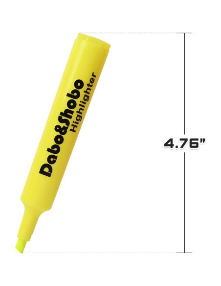 Marcadores Amarillos Dabo&Shobo - 60 Piezas Punta Biselada