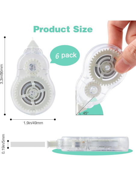 Cinta Correctora M&G 6 Piezas 72M Rápido Secado Ergonómica
