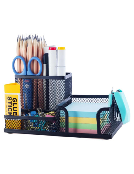 Organizador de Escritorio M&G Negro con 3 Compartimentos Organizador de Escritorio M&G Negro con 3 Compartimentos