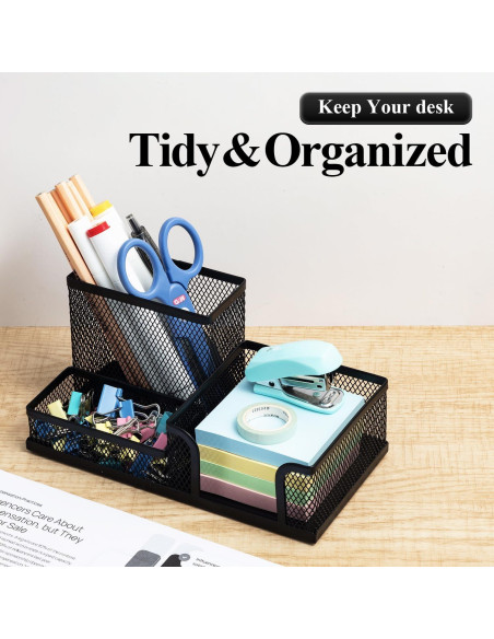 Organizador de Escritorio M&G Negro con 3 Compartimentos Organizador de Escritorio M&G Negro con 3 Compartimentos