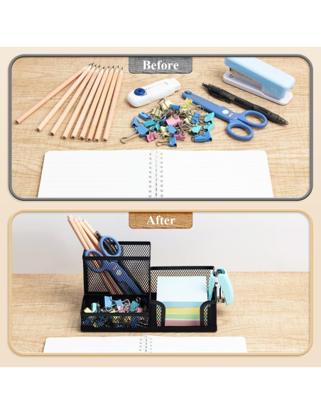 Organizador de Escritorio M&G Negro con 3 Compartimentos Organizador de Escritorio M&G Negro con 3 Compartimentos