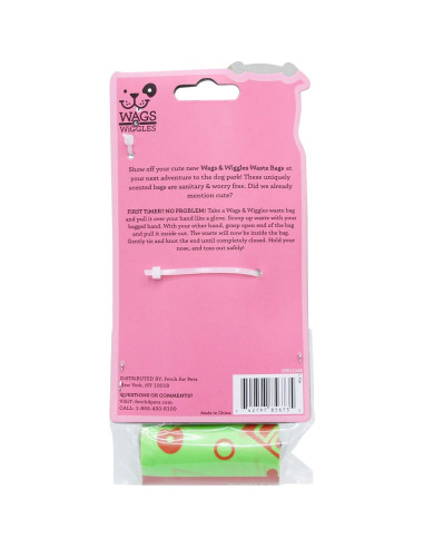 Dispensador de bolsas de desechos Wags & Wiggles 30 unidades