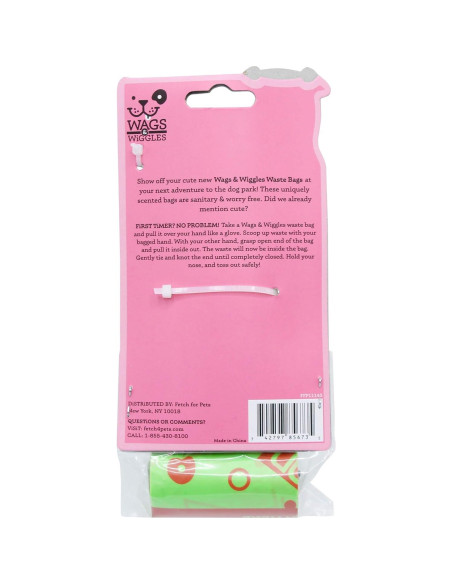Dispensador de bolsas de desechos Wags & Wiggles 30 unidades