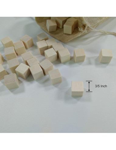 100 Cubos de Madera sin Terminar Kang&Chang 1.52 cm para DIY