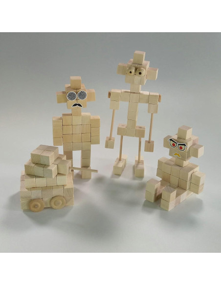 100 Cubos de Madera sin Terminar Kang&Chang 1.52 cm para DIY