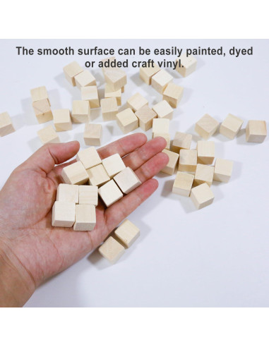 100 Cubos de Madera sin Terminar Kang&Chang 1.52 cm para DIY