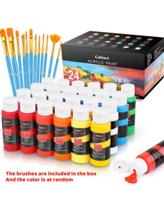 Juego de Pintura Acrílica Caliart 24 Colores + 12 Pinceles 2
