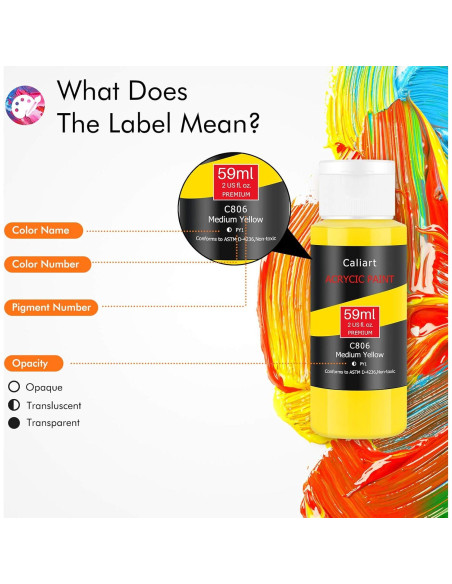 Juego de Pintura Acrílica Caliart 24 Colores + 12 Pinceles