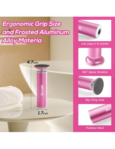 Removedor de Callos Eléctrico KOYYTO Rosa con 60 Discos