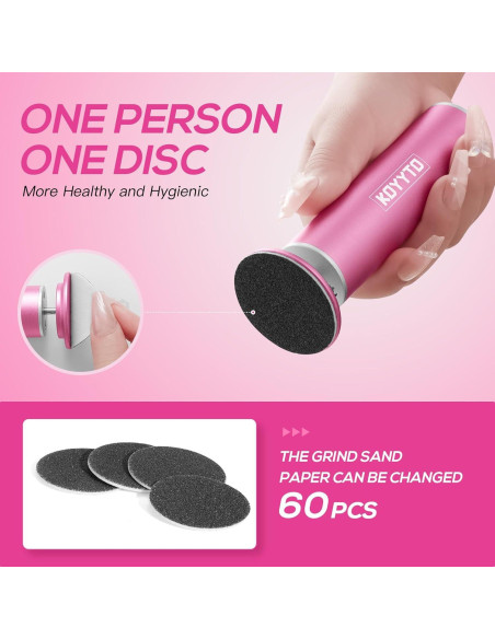 Removedor de Callos Eléctrico KOYYTO Rosa con 60 Discos