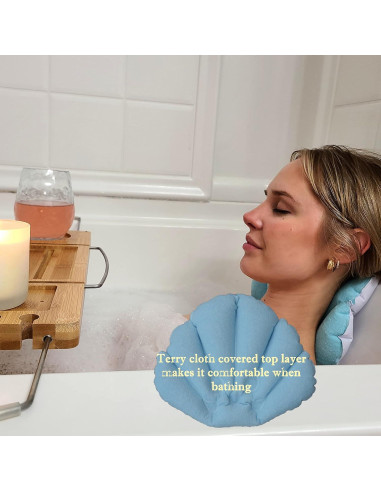 Almohada de Baño Inflable Cool & Fresh - 2 Unidades con Ventosas