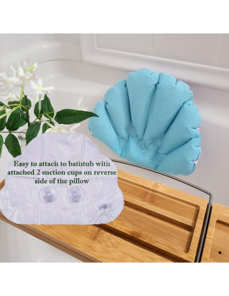 Almohada de Baño Inflable Cool & Fresh - 2 Unidades con Ventosas