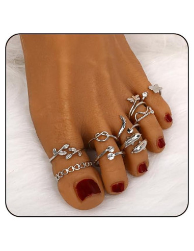 Conjunto de Anillos para Dedos de Oro 14k y Plata Vivian&CD