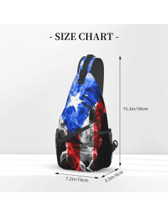 Bandolera GTEVUTS Bandera de Puerto Rico 19x8x39 cm 2