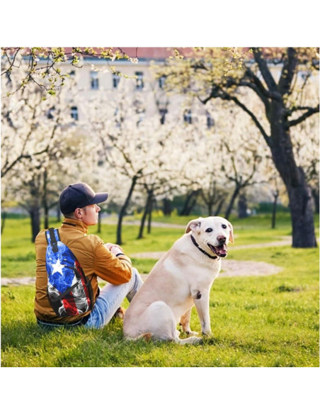 Bandolera GTEVUTS Bandera de Puerto Rico 19x8x39 cm