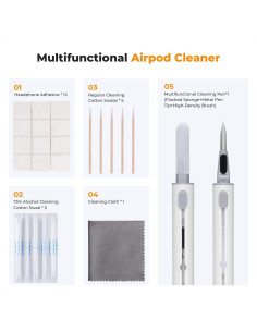 Kit de Limpieza K&F Concept para AirPods Pro 1 2 3 - 8 Herramientas 2