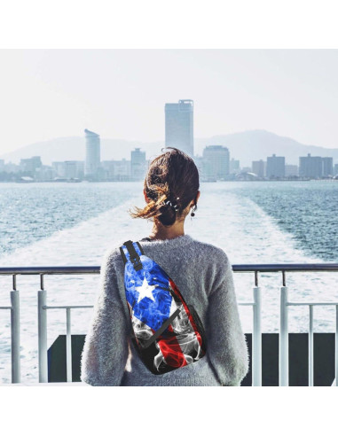 Bandolera GTEVUTS Bandera de Puerto Rico 19x8x39 cm