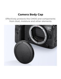 Kit de tapas K&F Concept para cámaras Canon EF - 2 tapas cuerpo, 2 traseras, 1 zapata 2