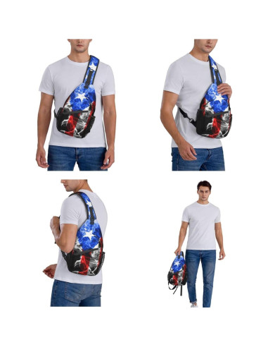 Bandolera GTEVUTS Bandera de Puerto Rico 19x8x39 cm