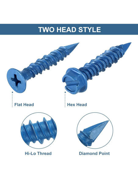 Kit de Tornillos de Concreto SATANTECH 200 Pcs con Brocas