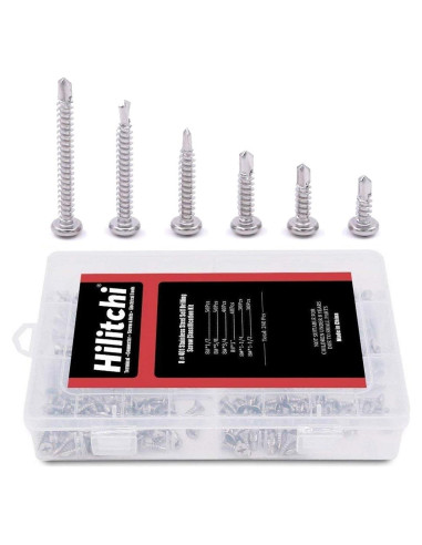 Kit de Tornillos Autoperforantes Hilitchi Acero Inoxidable 410 240 Piezas