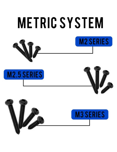 1200 Pcs Tornillos Autoperforantes Phillips M2 M2.5 M3 para Madera