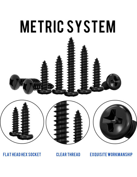1200 Pcs Tornillos Autoperforantes Phillips M2 M2.5 M3 para Madera