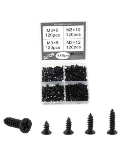 Juego de Tornillos Autoperforantes M3 DGZZI 480pcs para Carpintería
