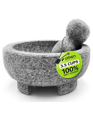 Juego de Mortero y Mano Umien de Granito 20.32 cm - 3.5 Tazas