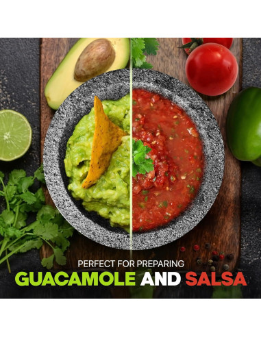 Juego de Mortero y Mano Umien de Granito 20.32 cm - 3.5 Tazas