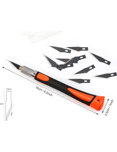 Juego de cuchillos de precisión EHDIS con 10 hojas - Naranja