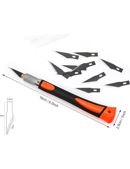 Juego de cuchillos de precisión EHDIS con 10 hojas - Naranja
