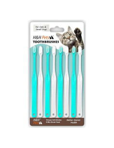 Cepillo de Dientes Suave H&H Mascotas para Perros y Gatos Pequeños - Paquete de 8