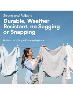 Línea de Ropa H&S de Acero 50m 4mm Resistente 200kg 2