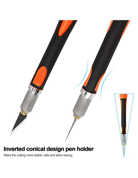 Juego de cuchillos de precisión EHDIS con 10 hojas - Naranja