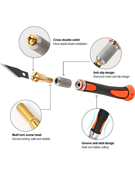 Juego de cuchillos de precisión EHDIS con 10 hojas - Naranja
